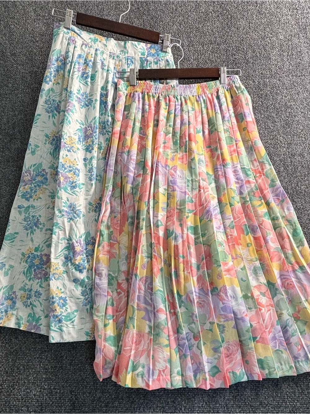Worthington Pleated Floral Midi Skirt - Pastel Multicolor